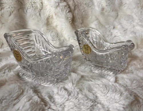 VTG Princess House 24% Lead Crystal, 2 Sleigh Candle Stick Holders #700 Set of 2 - Picture 6 of 13
