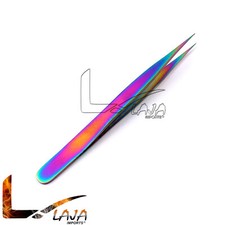 Multi Rainbow Color Eyelash Extension 3D Volume Tweezers Straight