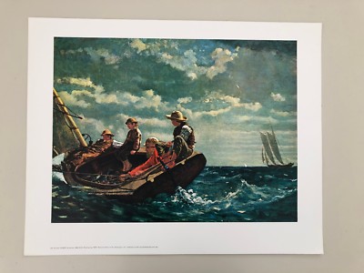 WINSLOW HOMER, 'BREEZING UP,1876' RARE AUTHENTIC 1980's ART
