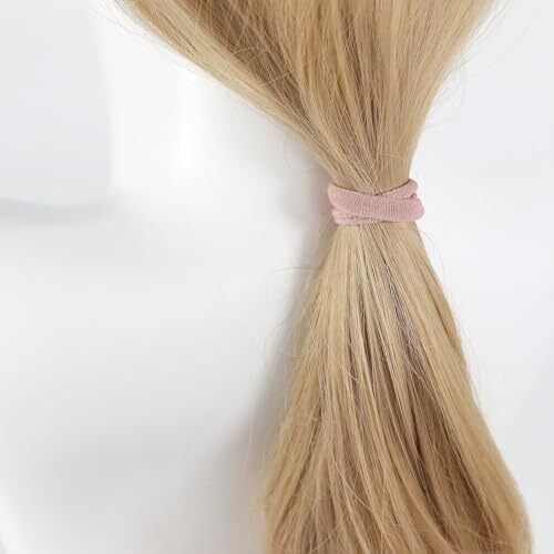 100 Pack No Damage Hair Ties For Women Thick Hair,Soft Seamless Dark Pink - Picture 6 of 6