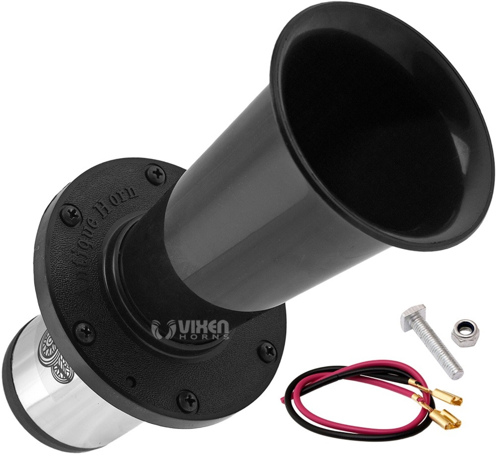 LOUD AHOOGA/OOGA ANTIQUE CLASSIC OLD CAR/TRUCK AIR HORN 12V BLACK