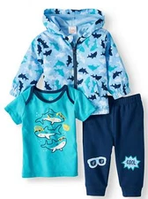 Windbreaker Jacket, Short Sleeve T-shirt & Jogger Pants 3pc Outfit Set Size 18-M