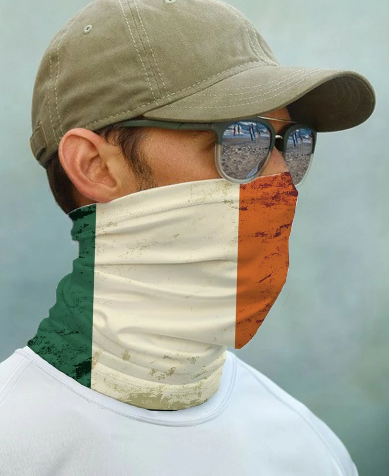 PARAGON SUN GAITER Mask Bandana UPF 50+ UV Protecter Irish Flag Fishing Face Neck