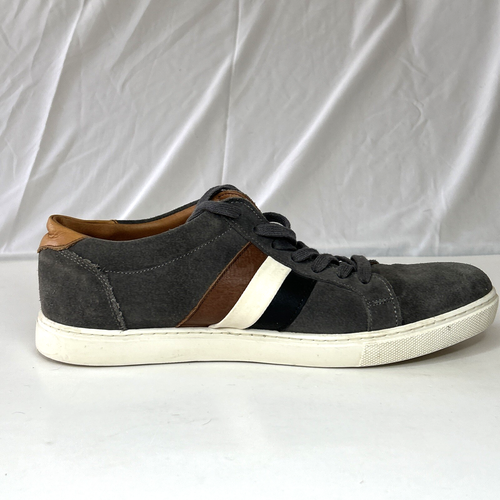 ALLEN EDMONDS "Courtside" Signature Suede Leather Sneakers 9 D Gray w Stripes - Picture 10 of 17
