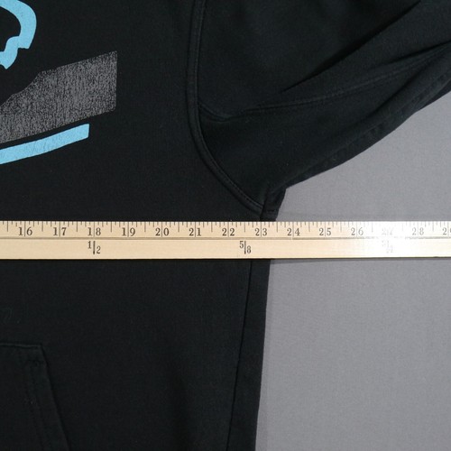 Vintage Y2K Fox Grunge Hoodie Large Black Long Sleeve Drawstring Skate - Picture 8 of 15