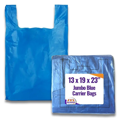 Plastic Vest Carrier Bags Supermarket Shopping Stalls White Blue Red Green Black - Picture 12 of 20