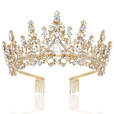 TOBATOBA Queen Crown for Women Crystal Princess Tiaras Rhinestone Wedding Tiara