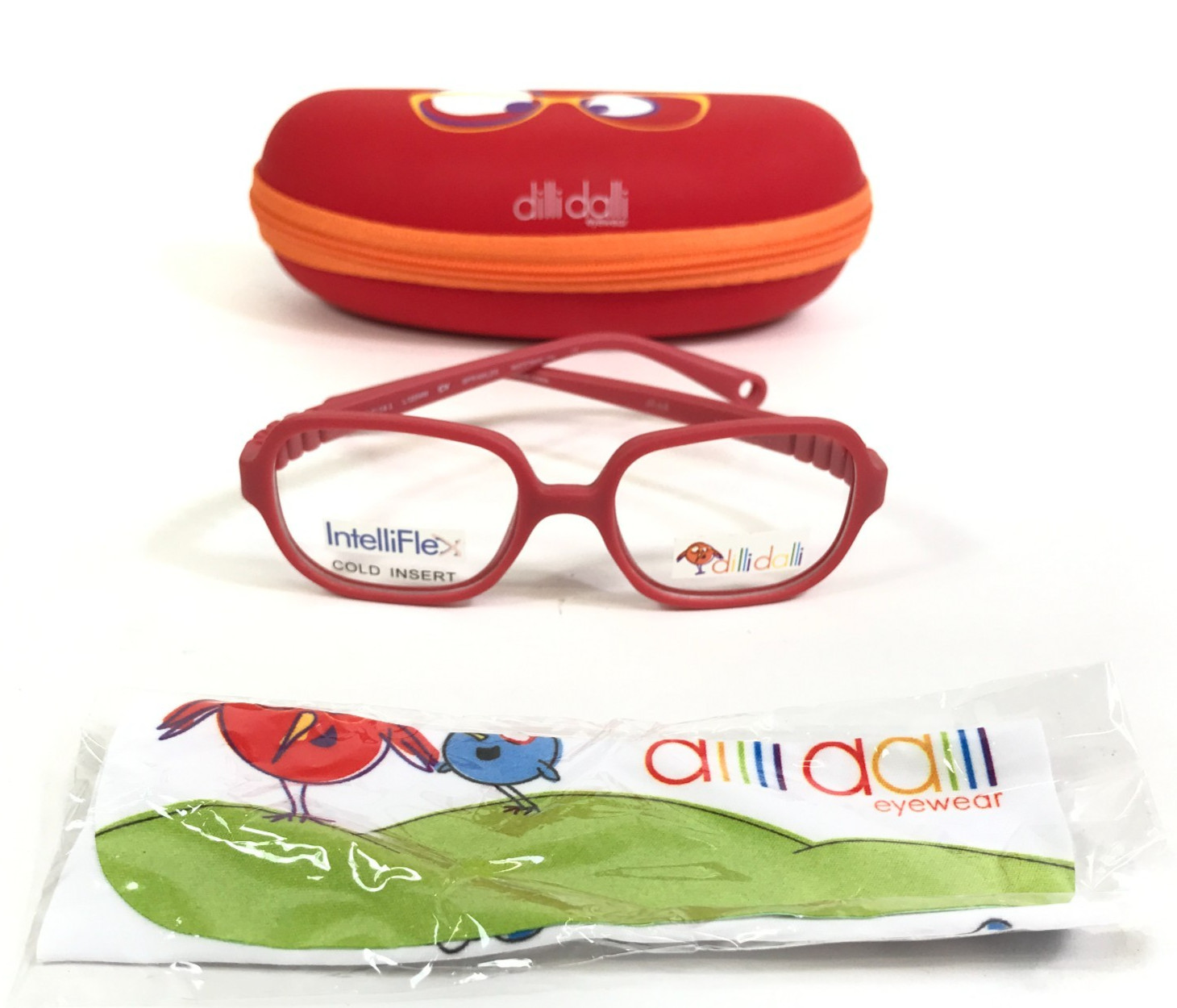 Dilli Dalli Kids Eyeglasses Frames SPRINKLES WATERMELON Red Rubberized 42-14-125