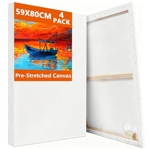 Koncci Stretched Canvas for Painting, 4 Packs 59x80cm  Assorted sizes 