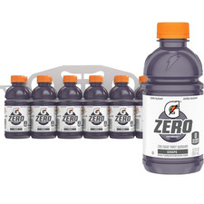 Gatorade Thirst Quencher Zero Sugar Sports Drink, Grape, 12oz Bottles, 12 Pack,