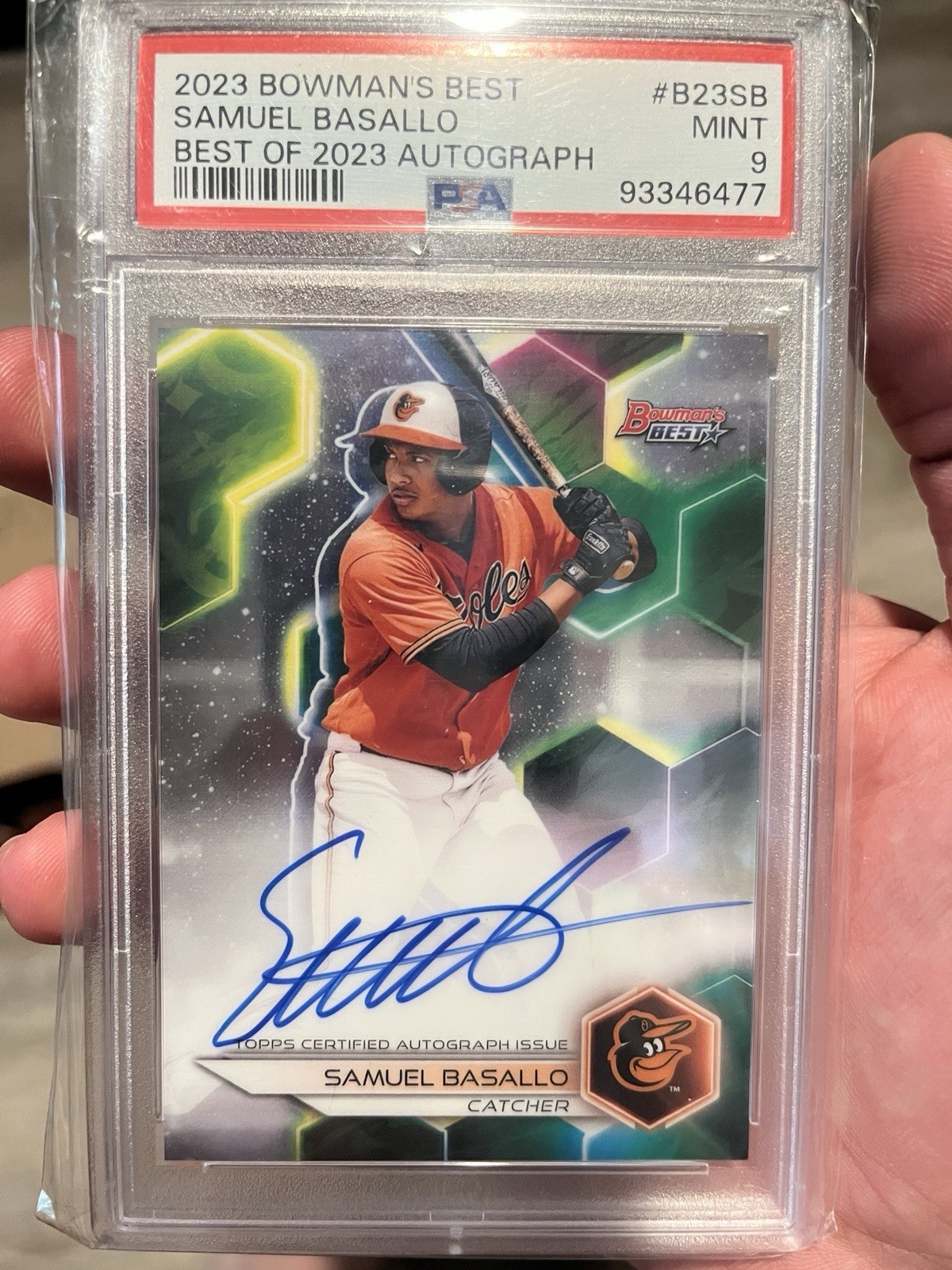 2023 Bowman's Best - Best of 2023 Autographs Samuel Basallo #B23-SB PSA 9