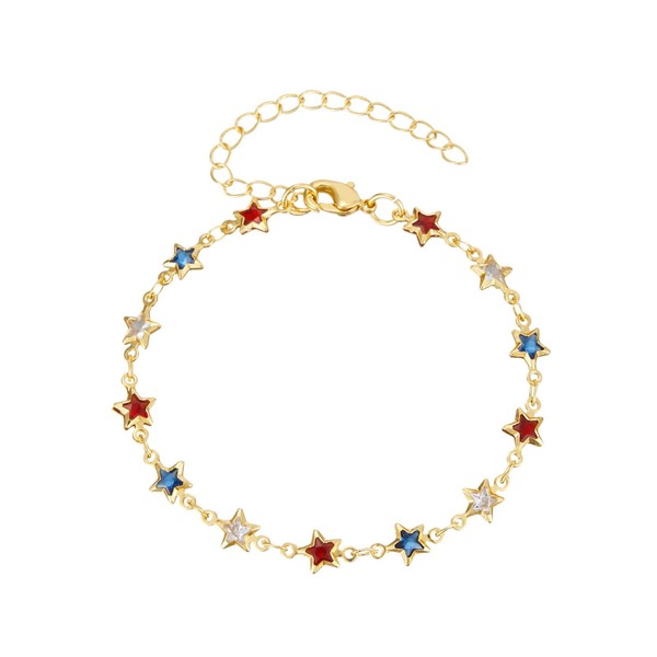 Alternate view of Star Bracelet 18k Gold Plated Multi Stone Crystal Star Bracelet For Women (color