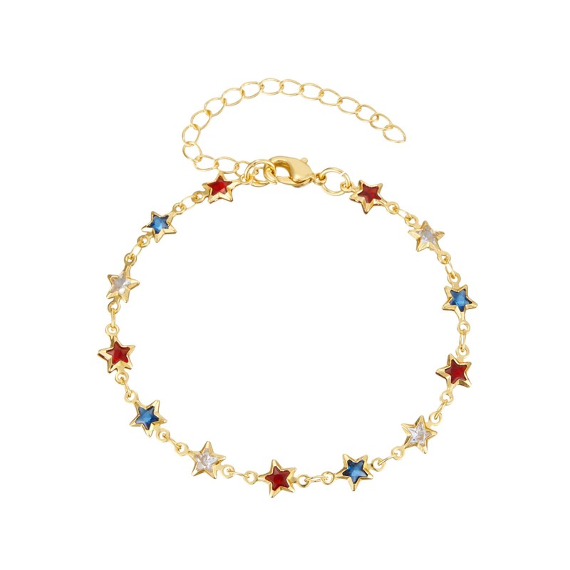 Star Bracelet 18k Gold Plated Multi Stone Crystal Star Bracelet For Women (color - Product main view