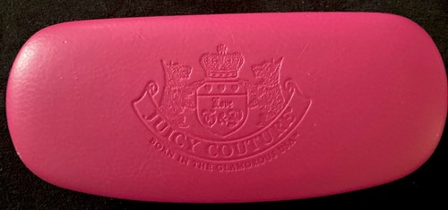 Juicy Couture Sunglass Eyeglass Case Hot Pink Hard Shell Gold Metallic Logo - Picture 1 of 5