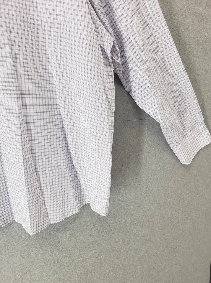 Camisa Haggar Para Hombre 34/35 Abotonada Manga Larga Púrpura Cuadros Calce Clásico Foto 4 de 4