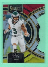 2023 Panini Select Nolan Smith #108 Premier Red & Yellow Die-Cut Rookie Card. rookie card picture