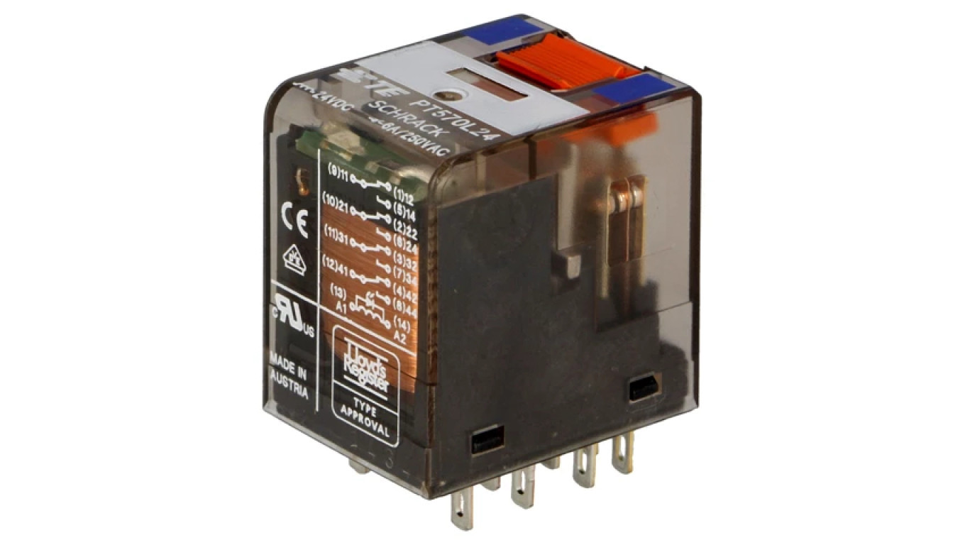 4PDT electromagnetic relay 24VDC 6A 250VAC 6-1415001-1 /T2UK