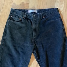 Levi's 505 Regular Fit Jeans Mens 38x30 Black Made in USA Straight Leg Denim