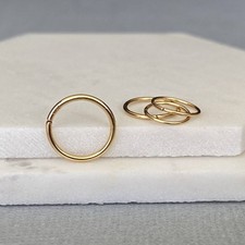 Solid Gold Nose Ring Hoop, 14k or 10k Gold Ho...