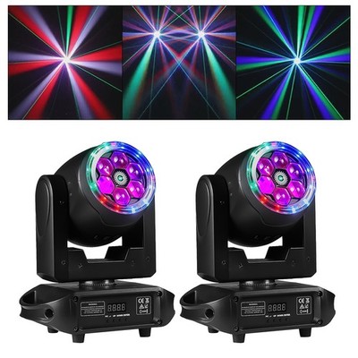 2pcs 6x15W Bee Eye RGBW DMX Laser Beam Wash LED Moving Head Light for Dj Bar