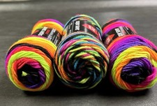 Red Heart Super Saver Two Bright stripes One Black Light; 5 Oz Skeins; 3 Pack