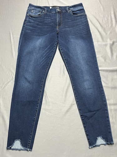 Kut From The Kloth 10 (31x29) Donna High Rise Ankle Skinny Stretch Raw Hem EUC