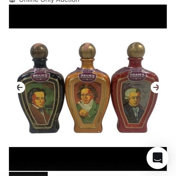 Jim Beam Composer Bottles Set of 3 10.5" Tall Collectible Distillery Advertising