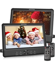 Wonnie W-1011 Black High Resolution Dual Screen Portable 2 DVD Player