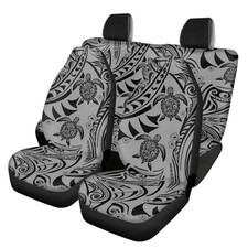 Tribal Sea Turtle Car Seat Covers, Hawaiian Tortoise Car Front Boho Sea Turtle