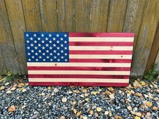Handcrafted Wood Rustic Style Designer USA Flag, Wooden American Flag Patriotic