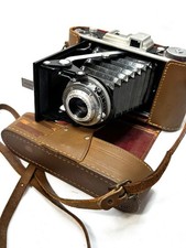 Vintage Ansco Viking 6.3 120 Film Folding Camera  Case Made in Germany Untested