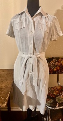 Barco California Womens Dress 9 White Nurse Uniform Button Front