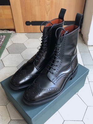 Grandstand square-toe brogue boots