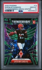 2025 PANINI PHOENIX THUNDERBIRDS GREEN WINTER #13 SHEDEUR SANDERS RC 5/75 PSA 10