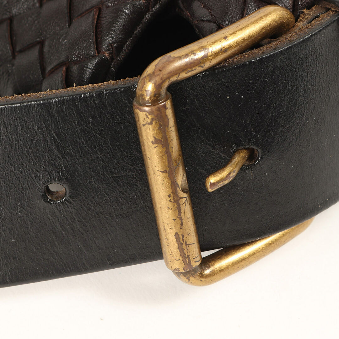 Authentic Bottega Veneta Intrecciato Messenger Bag Shoulder Bag Black