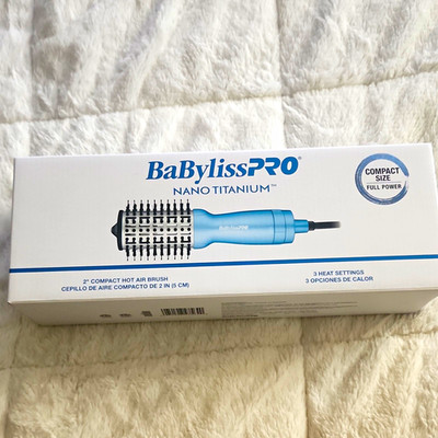 BaBylissPRO Nano Titanium 2 in Compact Hot Air Brush Dryer 600W Blue