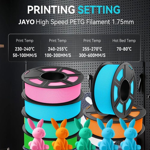 JAYO 5KG Haute Vitesse Mat PETG 1,75mm Imprimante 3D Filament Sans Noeud - Photo 7/14