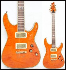 Schecter C-1 Elite Amber Electric Guitar Made in USA Good Condition