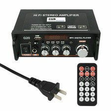 Mini Bluetooth Audio Power Amplifier Stereo Amp Remote DC/AC Music Player USB