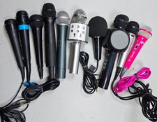 Lot of 10 Assorted Microphones - Untested, Signs of Use, Various Color and Model