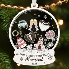 Wedding Gifts - Wedding Gifts for Couples 2025 - First Christmas Married Ornamen