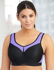 NEW Glamorise 40DD Underwire High Impact Sports Bra 9066 Black Purple 94449