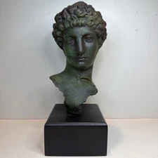 MMA Head Of Roman Youth Bust Bonded Bronze Sculpture Museum Replica Read