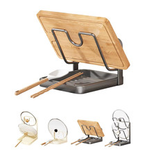 Pot Lid Storage Rack Anti-Slip Pot Cover and Pan Organizer Chopping Board Spatul