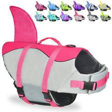 Fragralley Shark Dog Life Jacket Adjustable Dog Life Vest Shark Fin Suit For