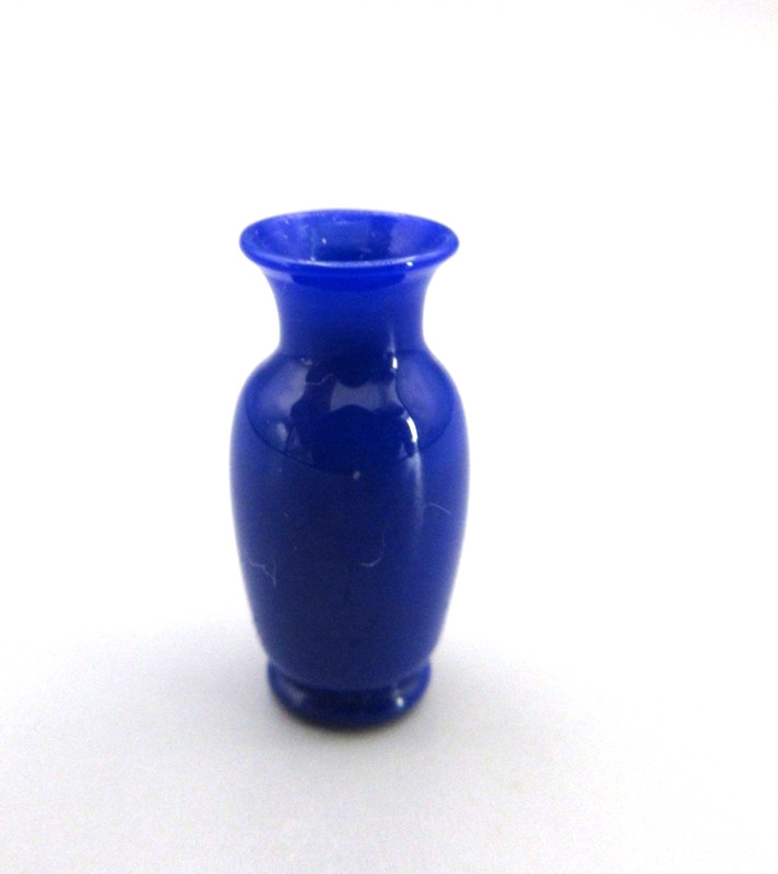 1:12 Dollhouse Miniature Francis Whittemore Artisan Opaque Cobalt Glass Vase