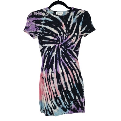 Lovers + Friends Ribbed Knit Tie Dye Short Sleeve Gigi Mini Dress Size XXS