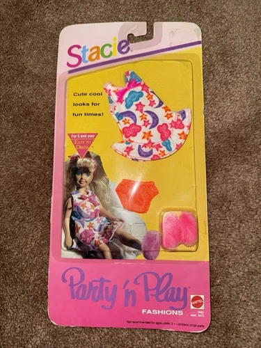 Mattel STACIE Party 'n Play Fashions 3462 Doll Outfit NEW SEALED 1992 Barbie