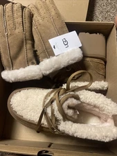 UGG Women's Classic New Heights Lace-Up Suede Boots With Gloves $390