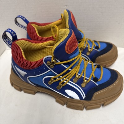 Gucci Supreme Flashtrek Sega Blue Multicolor Shoes Boots Suede